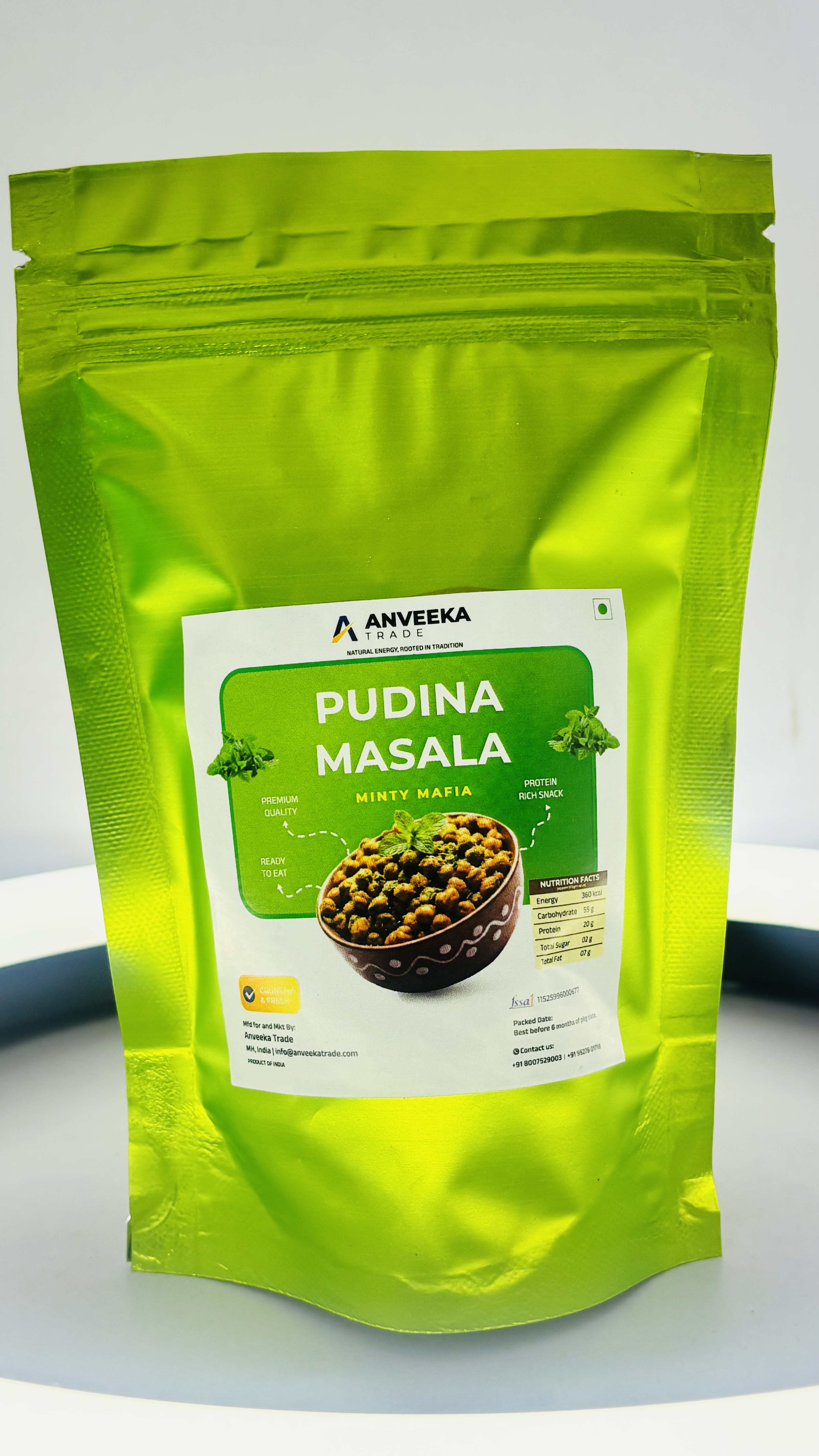 Pudina Masala roasted gram — fresh, minty, 100g